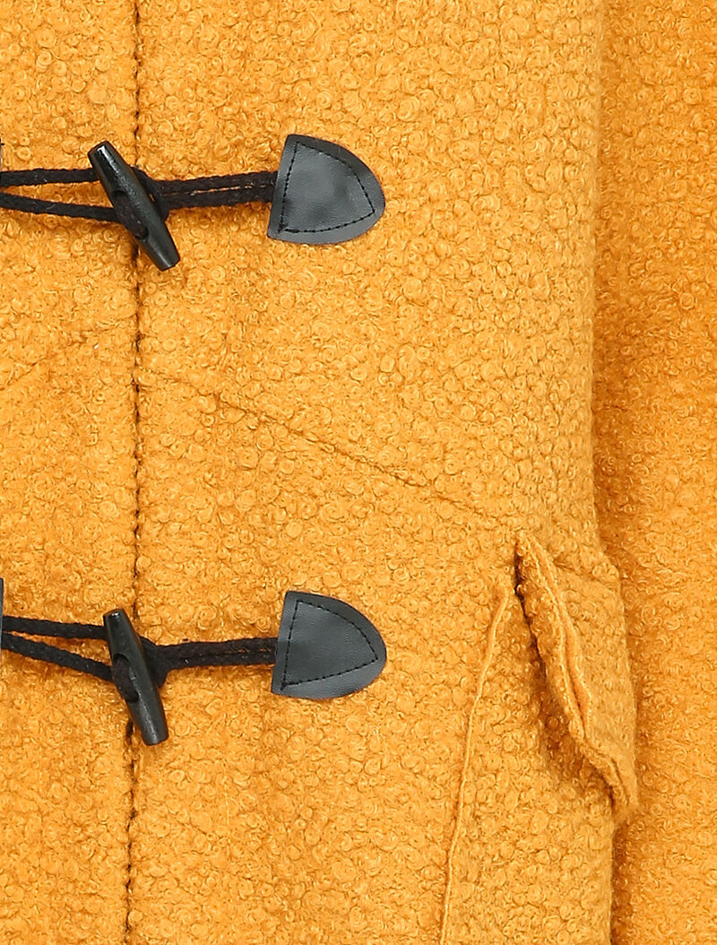 Duffle coat en maille bouclette - Moutarde - 3