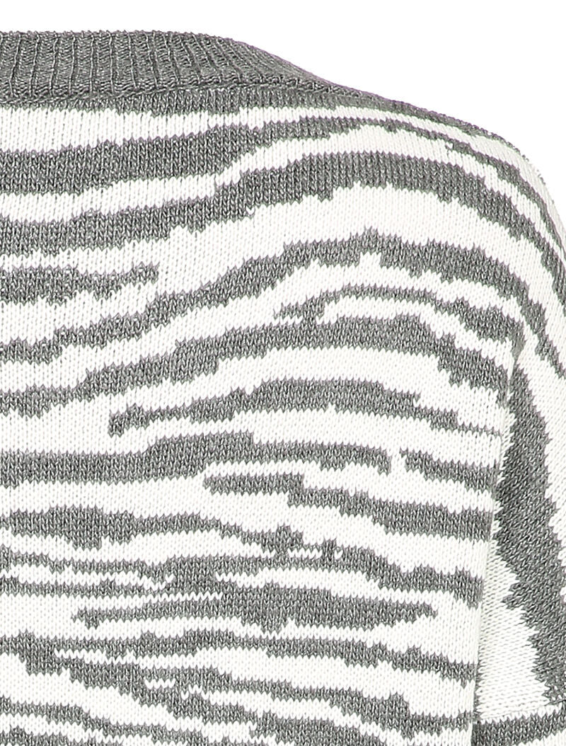 Pull court à imprimé zèbre - Gris - 3