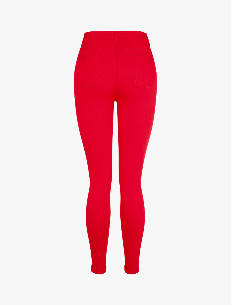 Jean classique uni coupe skinny - Rouge - 2