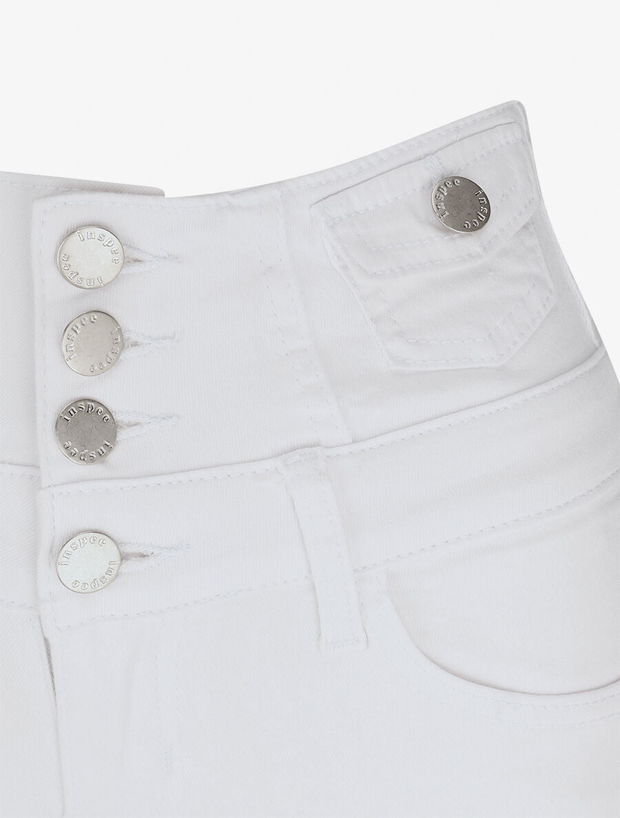 Jean à taille haute coupe skinny - Blanc - 3