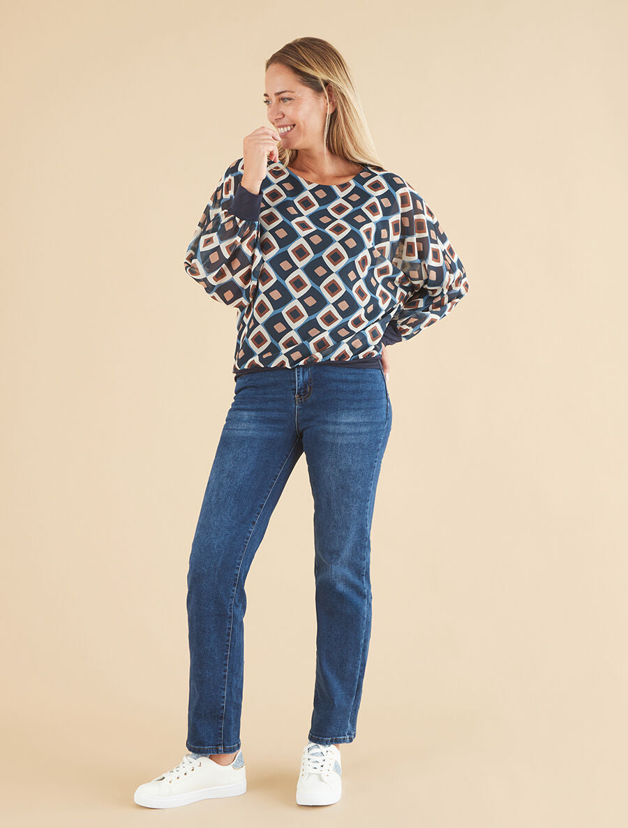 Top en voile à motifs 70&