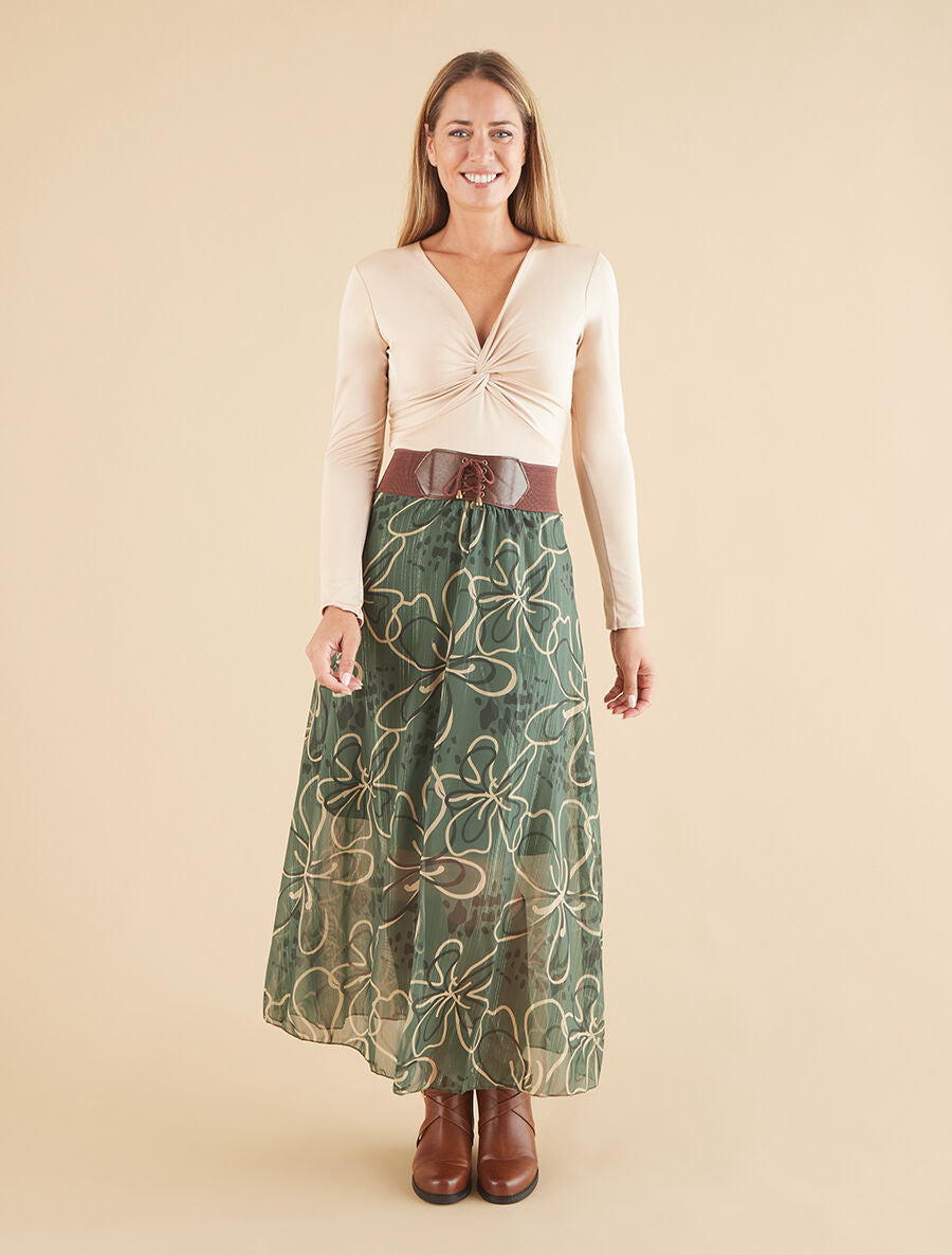 Body stretch à décolleté torsadé - Beige - 4