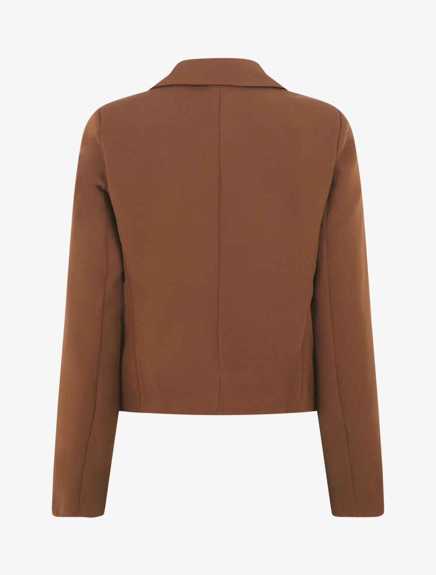 Veste courte unie - Marron - 2