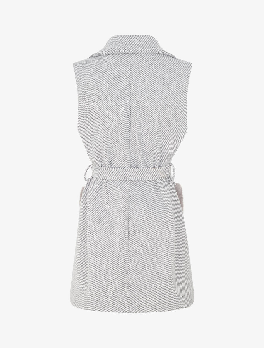 Veste à empiècement fourrure synthétique effet fausses poches - Gris - 2