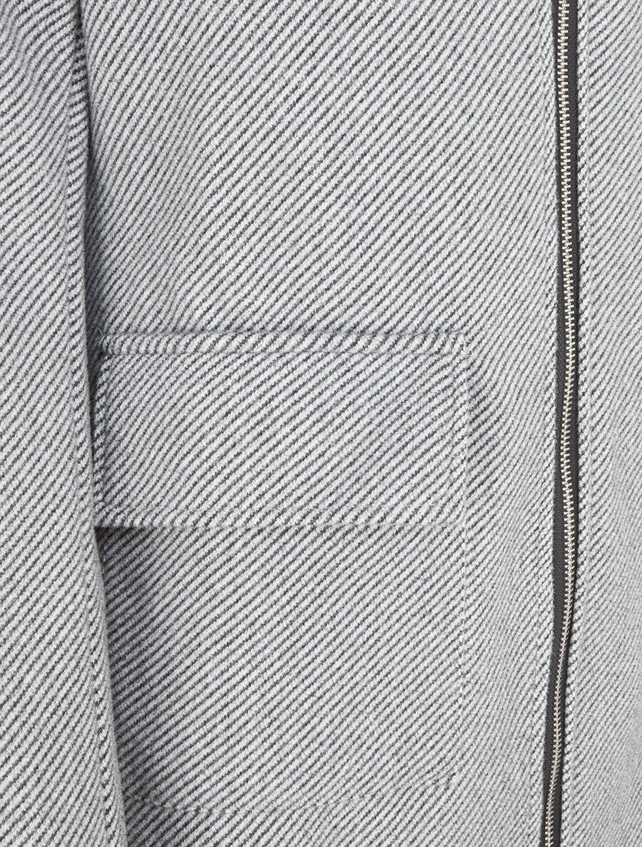 Manteau zippé à capuche - Gris/noir - 3