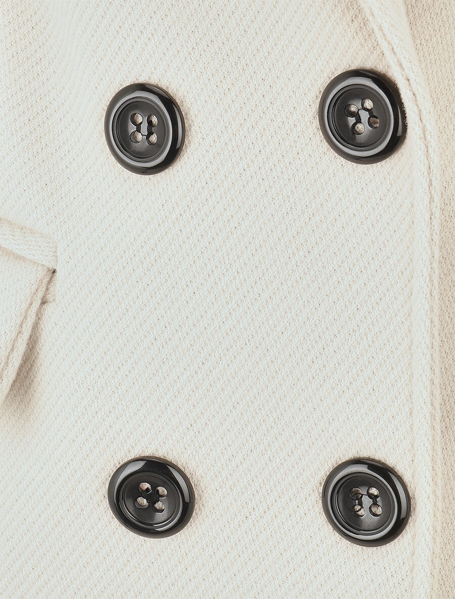 Manteau long uni à col cranté - Beige - 3
