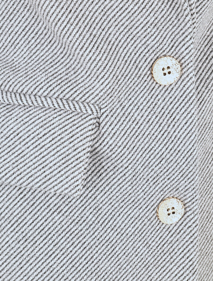 Manteau texturé à boutons décoratifs dorés - Gris/noir - 3