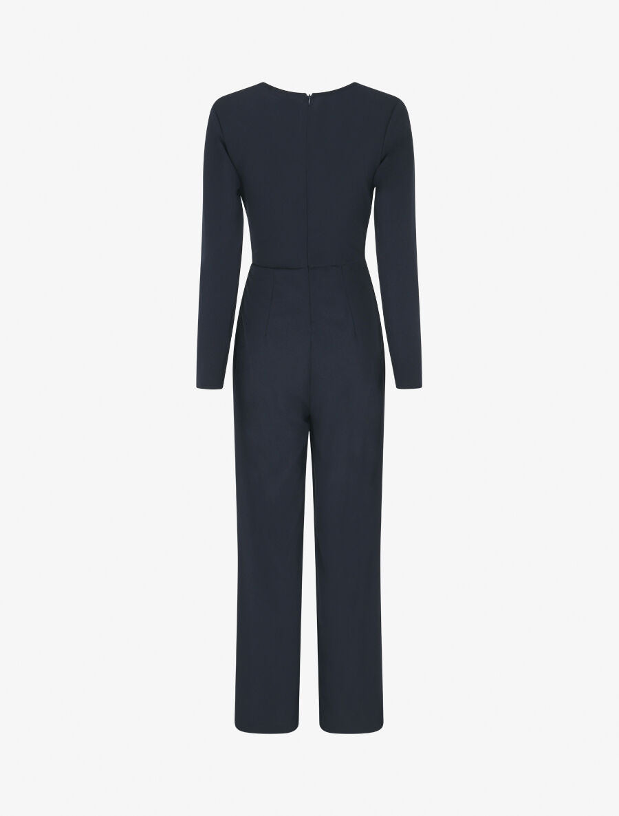 Combinaison unie à empiècement métal style coeur - Marine - 2