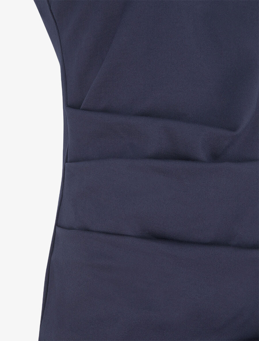 Robe fourreau drapée unie - Marine - 3