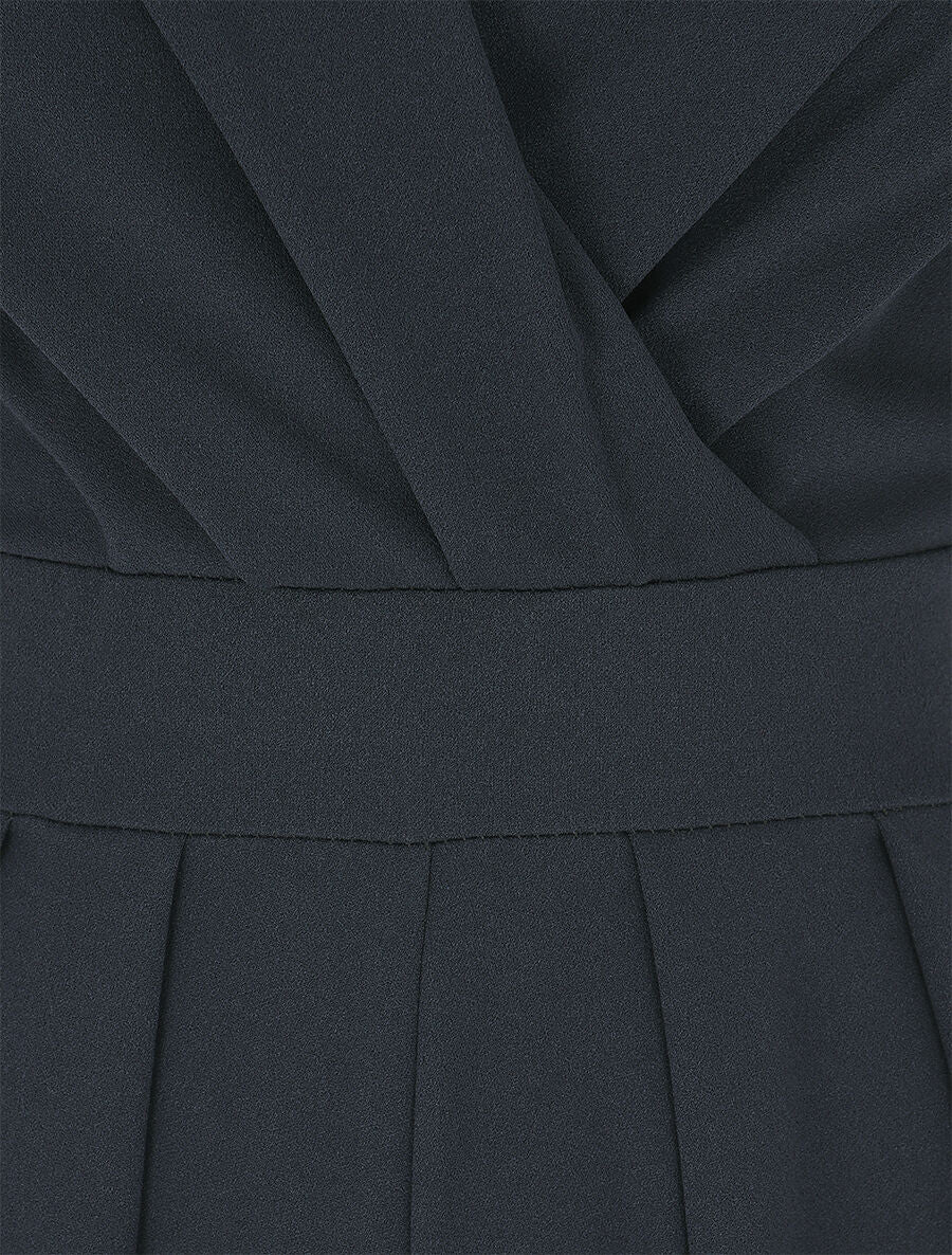 Combinaison unie et ajourée au dos - Marine - 3