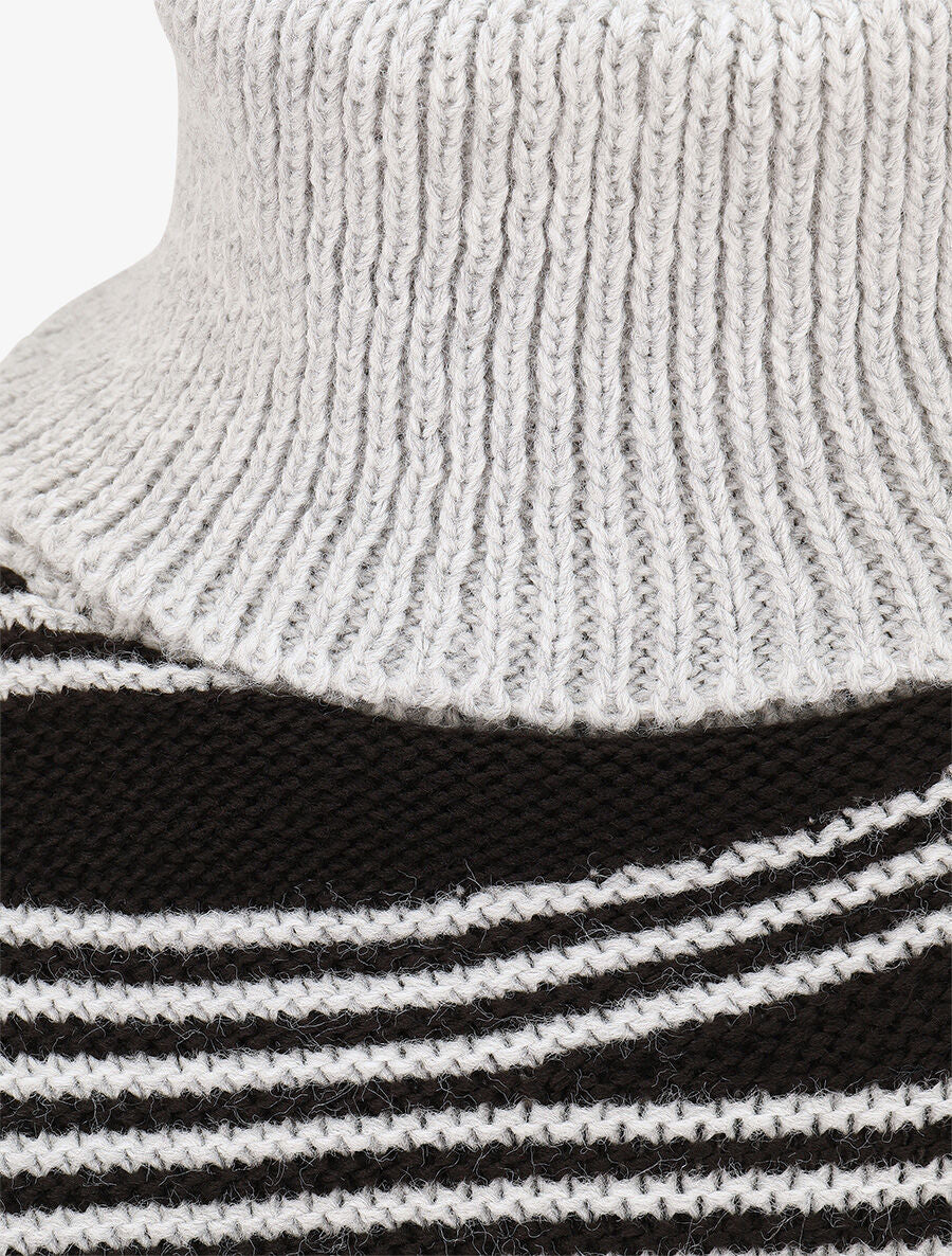 Pull col roulé à imprimé graphique - Gris - 3