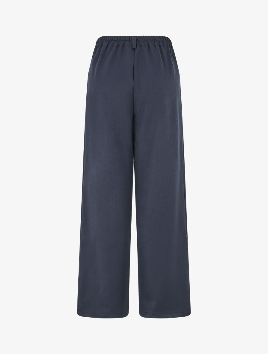 Pantalon ample à taille élastiquée - Marine - 2
