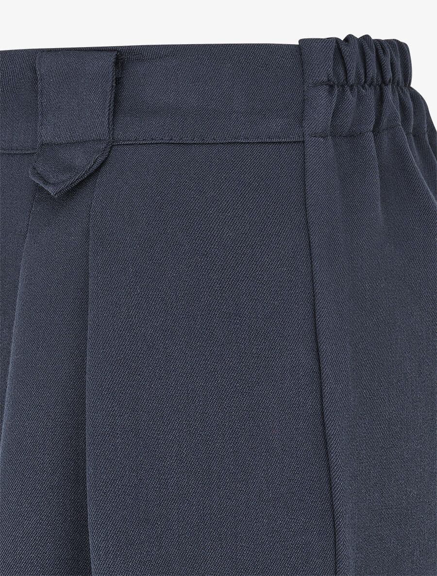 Pantalon ample à taille élastiquée - Marine - 3