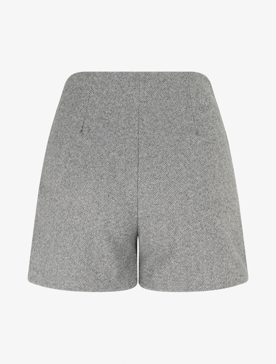 Short ajusté à imprimé chrevon - Gris - 2