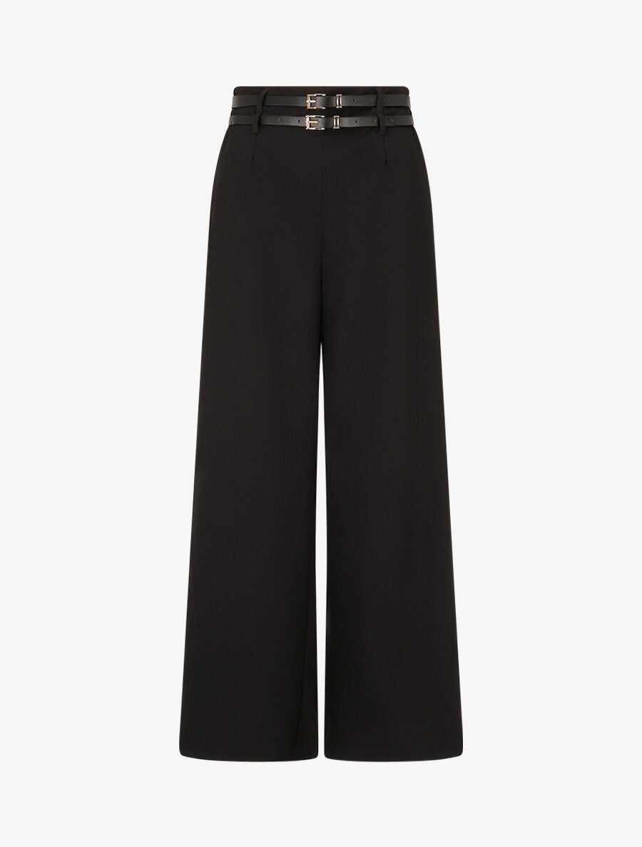Pantalon droit à double passants - Noir - 4