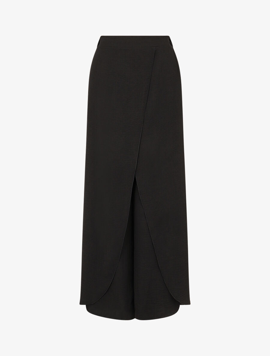 Pantalon fluide à double pans - Noir - 4
