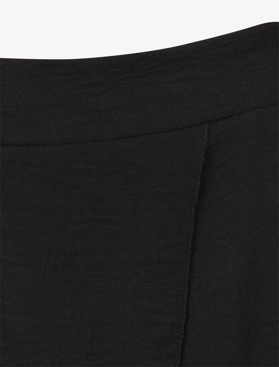 Pantalon fluide à double pans - Noir - 3