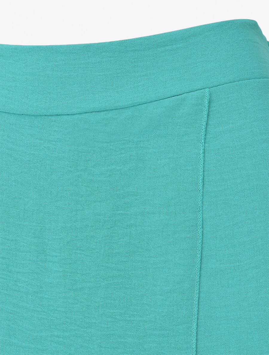 Pantalon fluide à double pans - Turquoise - 3