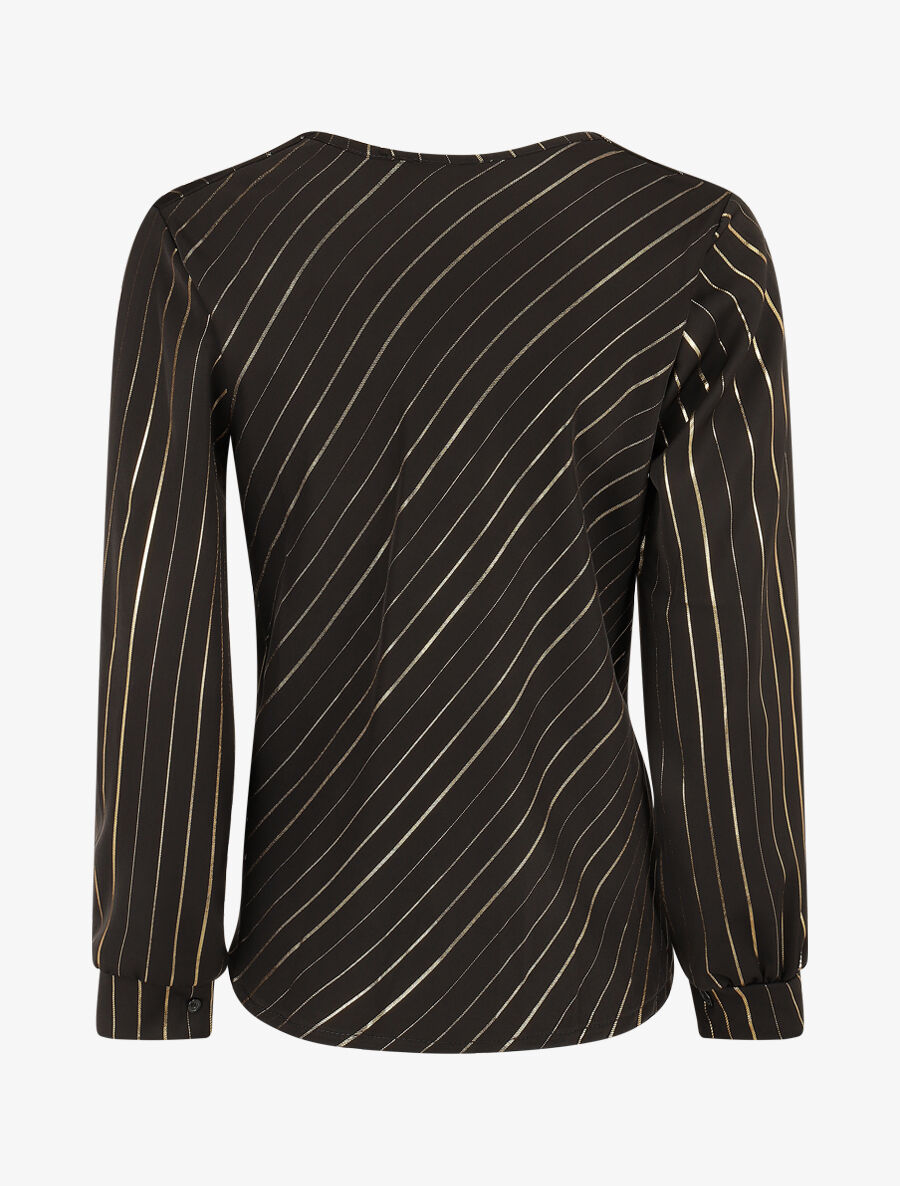 Blouse fluide à rayures irisées - Noir - 2