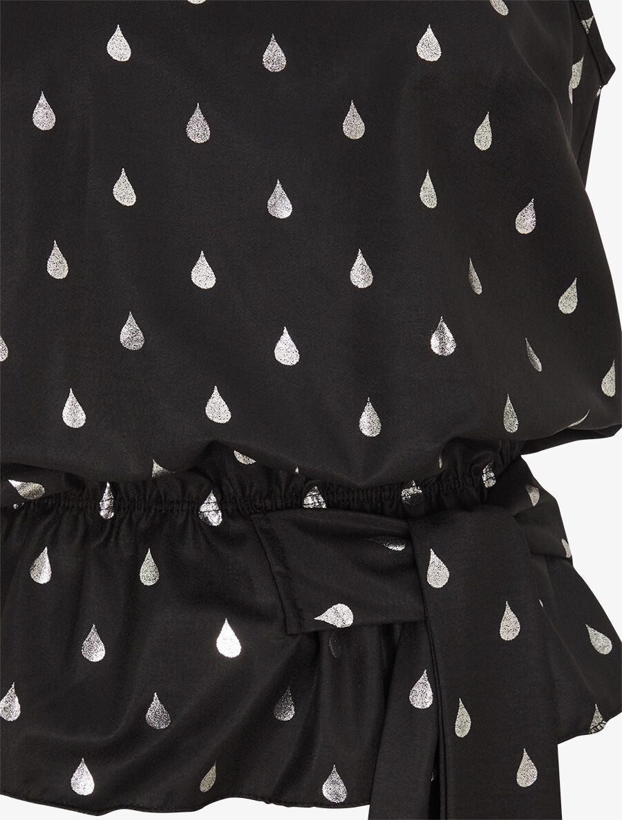 Top droit sans manches flocage gouttes irisées - Noir - 3