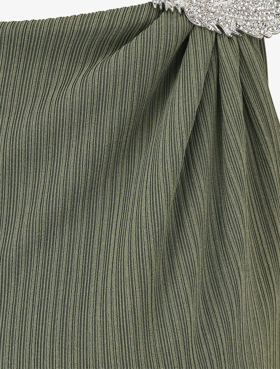 Top droit sans manches à broche plume - Kaki - 3