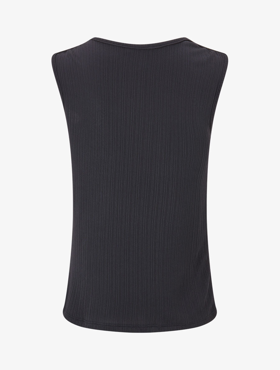 Top droit sans manches à broche plume - Marine - 2