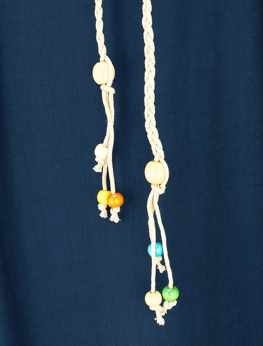 Lange rok met hoge taille, uitlopende snit - Blauw