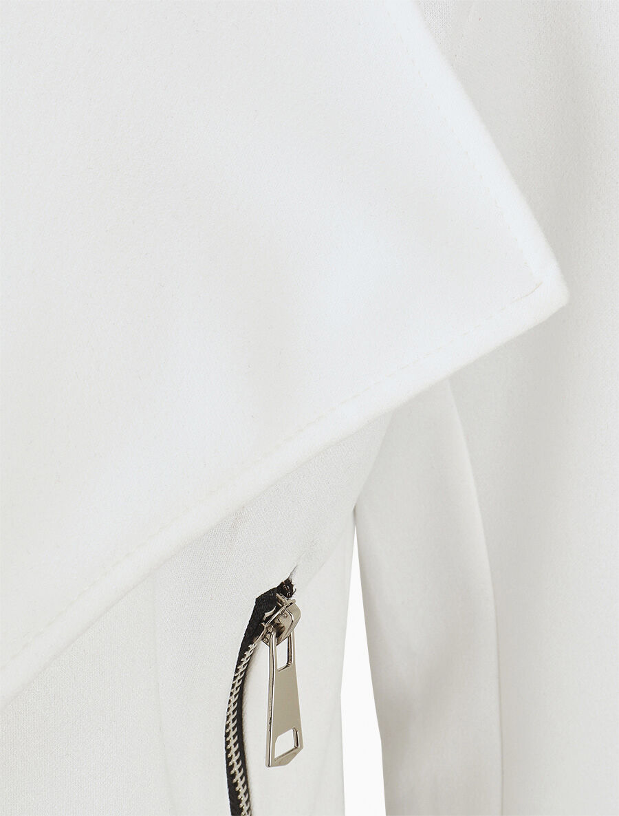Veste en suédine à col châle - Blanc - 3