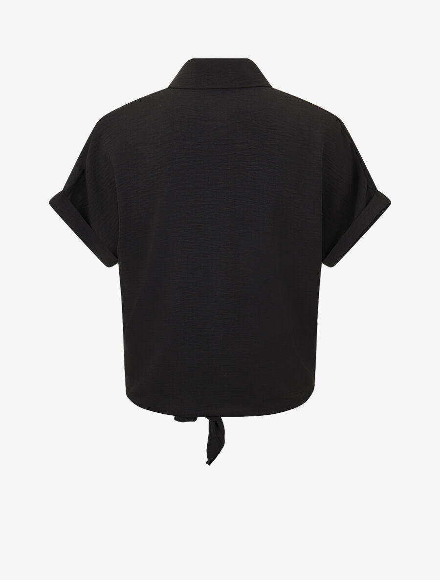 Chemise manches courtes et poche fantaisie - Noir - 2