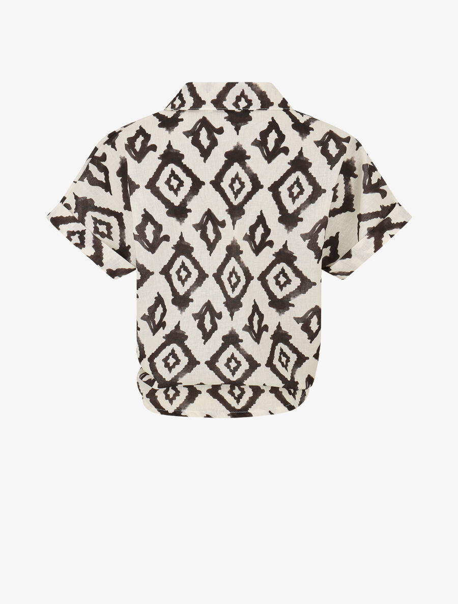 Chemise manches courtes imprimé graphique - Noir - 2