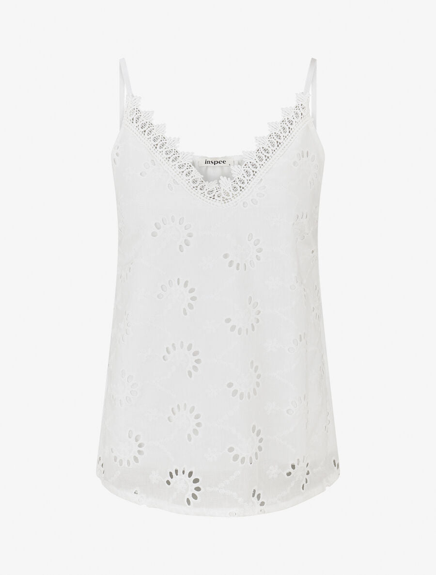 Caraco droit style broderie anglaise - Blanc - 1