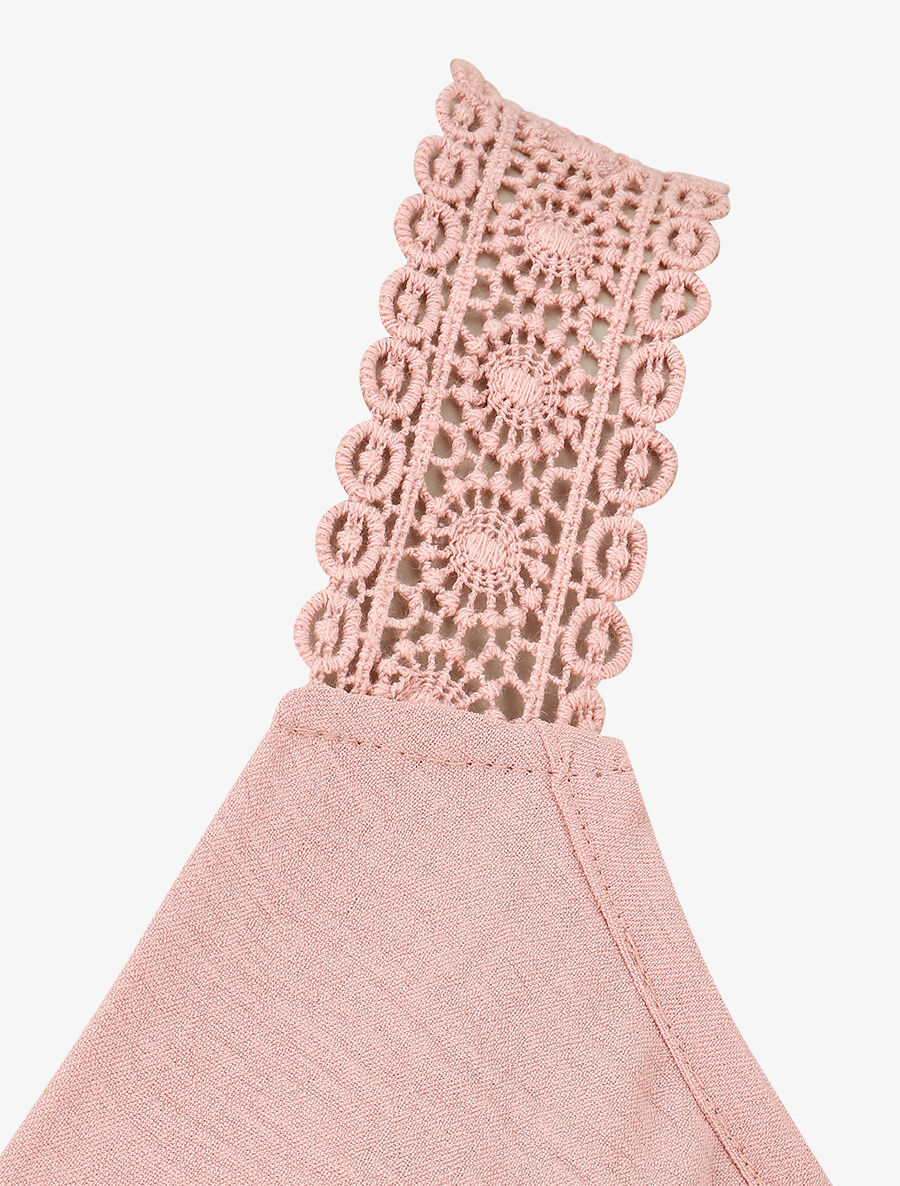 Top boule à détail broderie - Vieux rose - 3