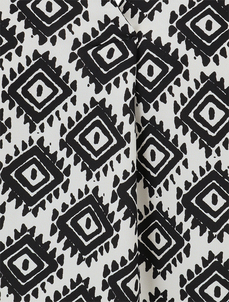 Blouse manches longues imprimé ikat - Noir - 3