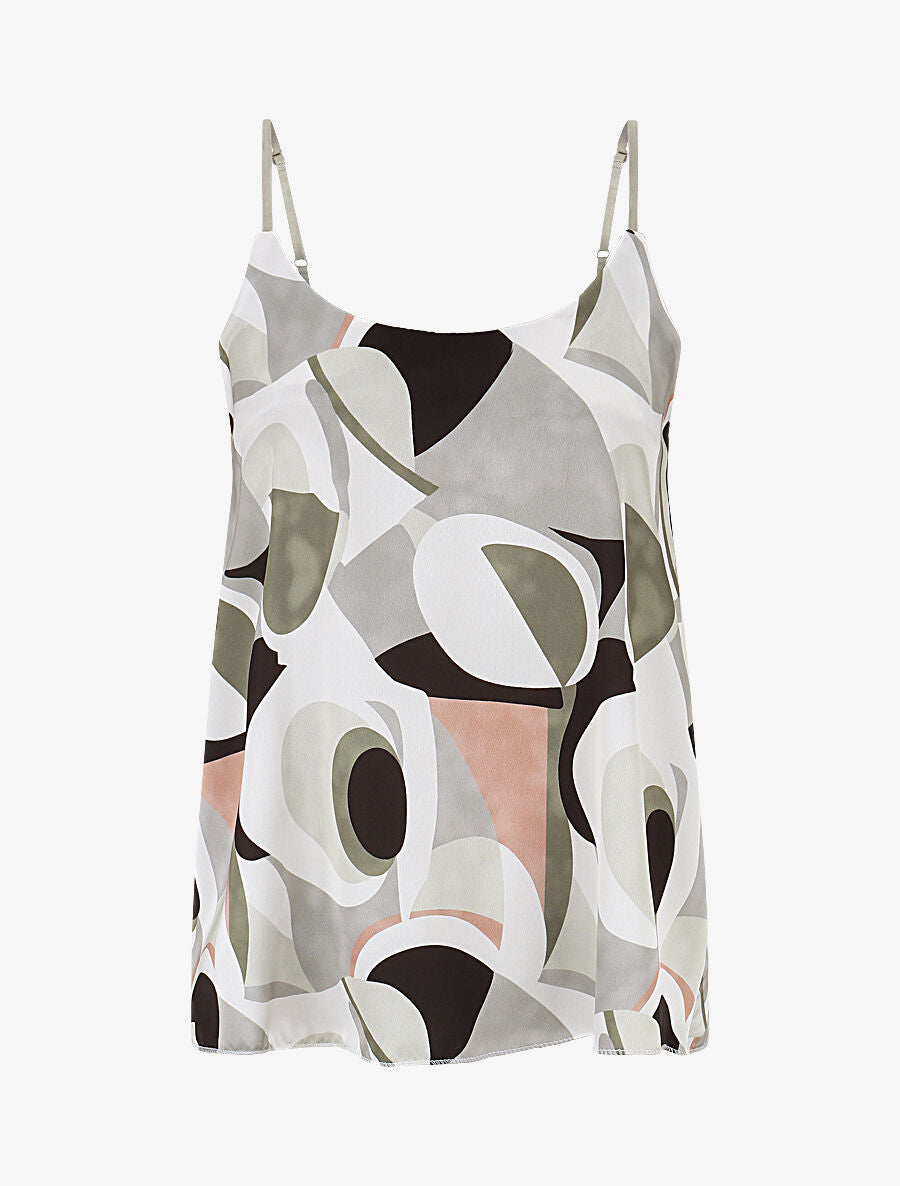 Caraco droit à imprimé abstrait - Kaki - 4