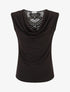 Top sans manches col bénitier et dos en dentelle - Noir - 1