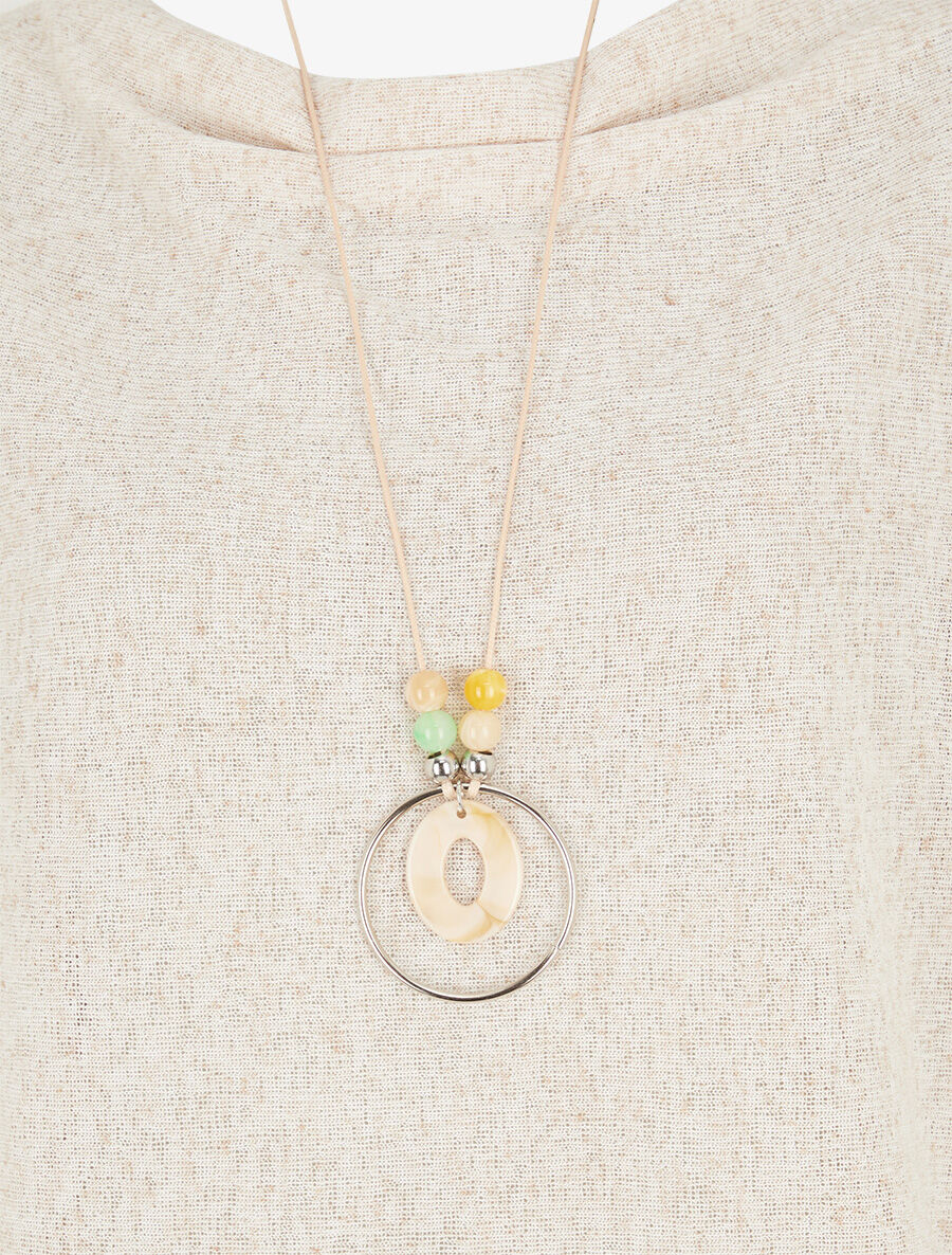 Pull fin manches 3/4 à col bénitier - Beige - 3