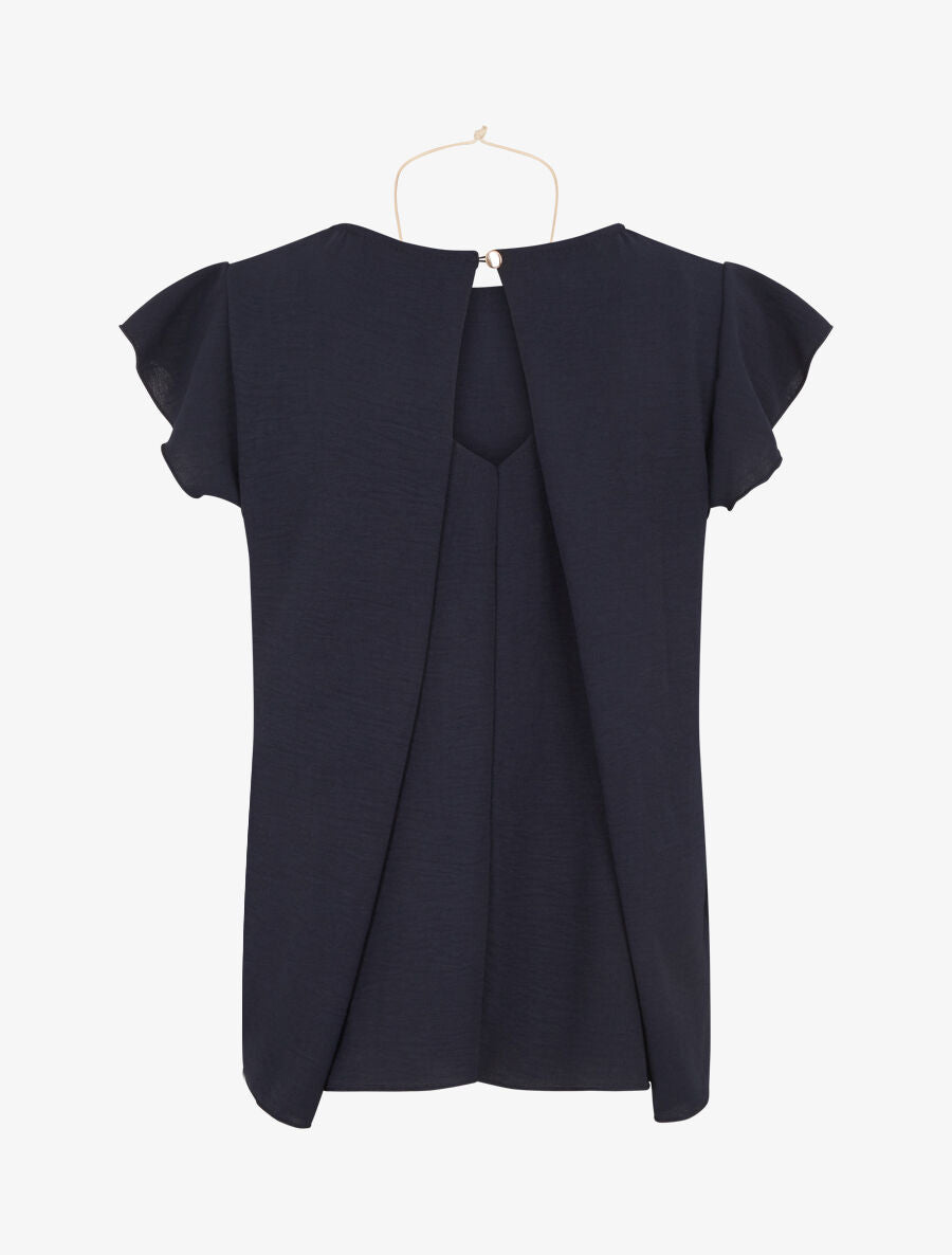 Top ample à dos effet drapé - Marine - 2