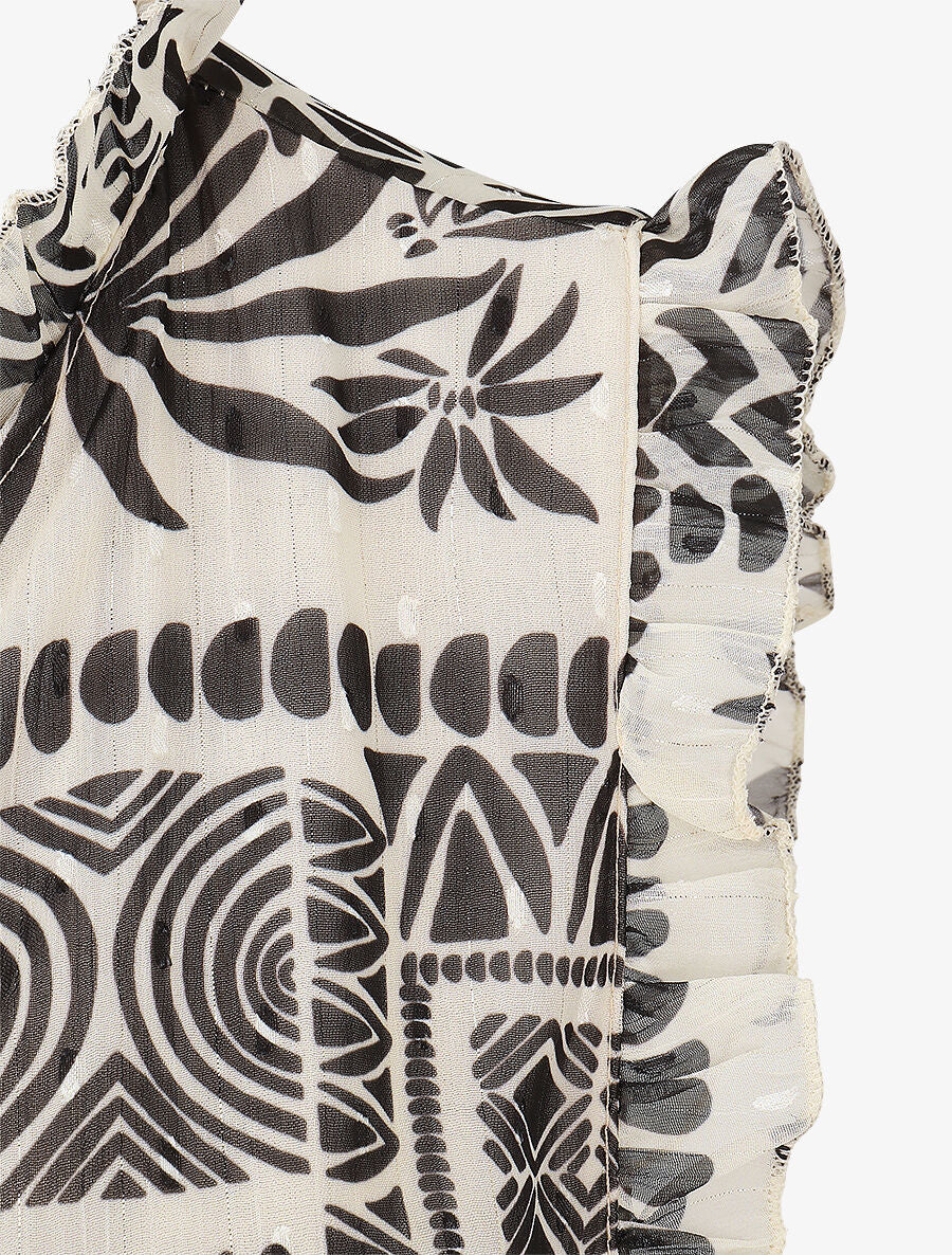 Top sans manches irisé imprimé graphique - Noir - 3