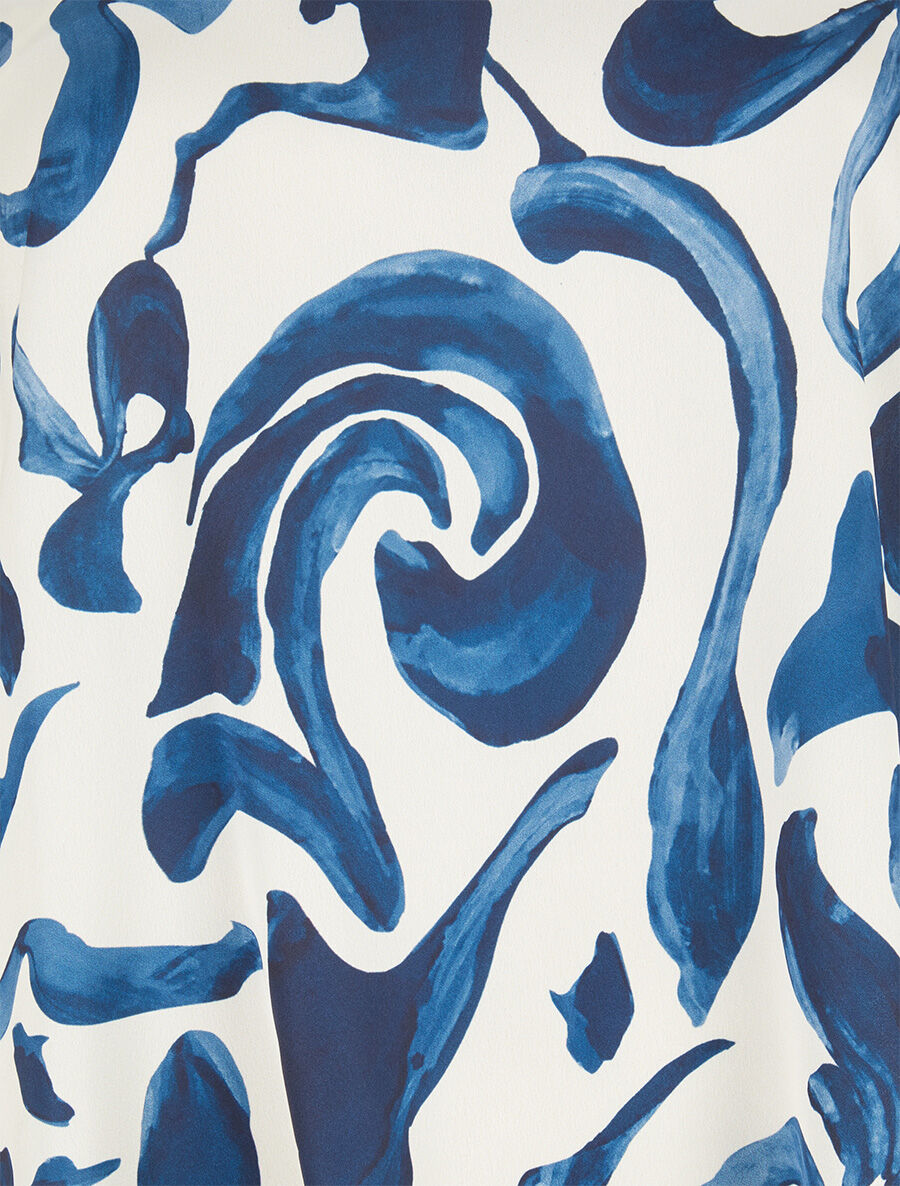 Caraco satiné imprimé fantaisie - Marine - 3