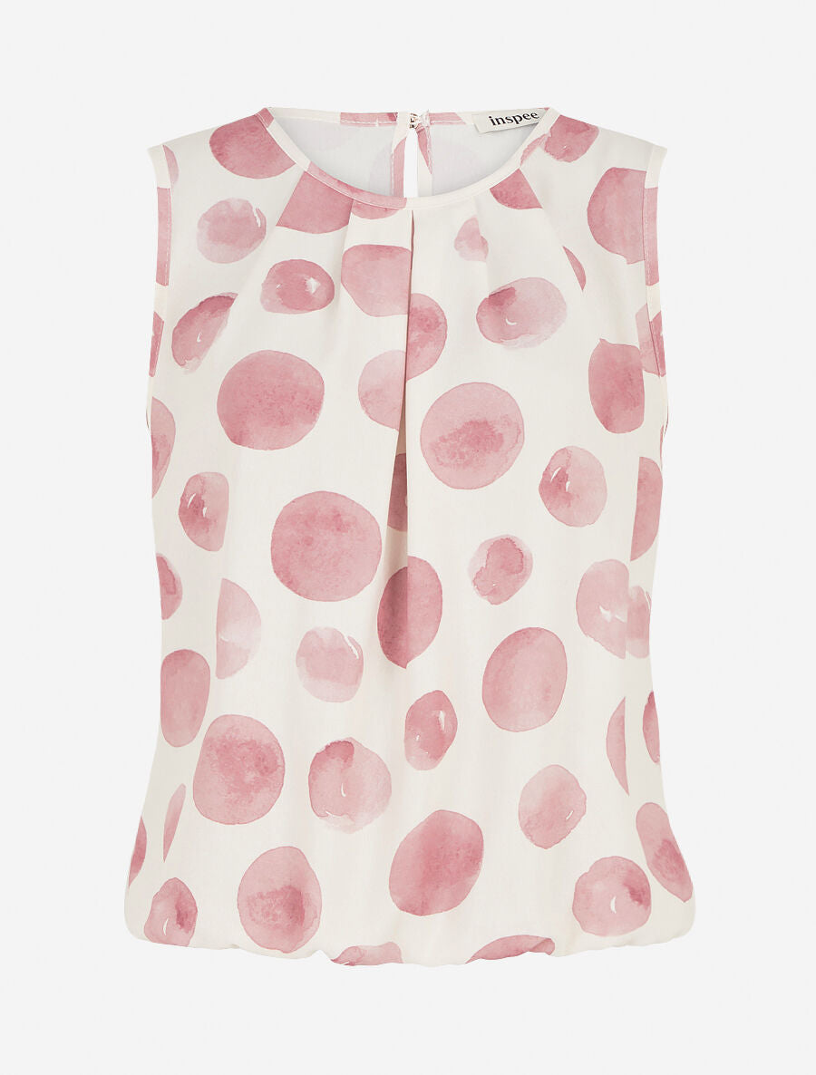 Top sans manches imprimé ronds - Rose - 4