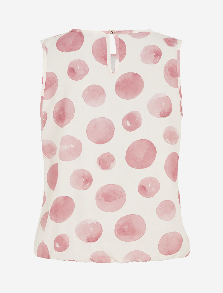 Top sans manches imprimé ronds - Rose - 2