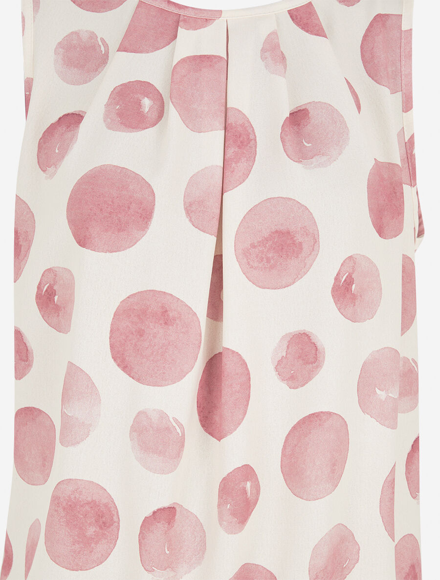 Top sans manches imprimé ronds - Rose - 3
