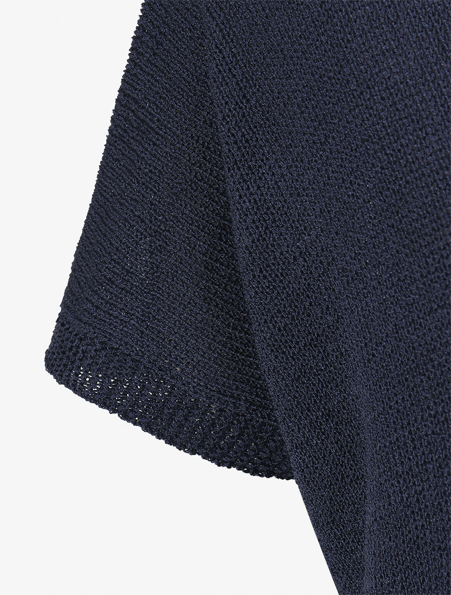 Pull en maille à manches courtes - Marine - 3