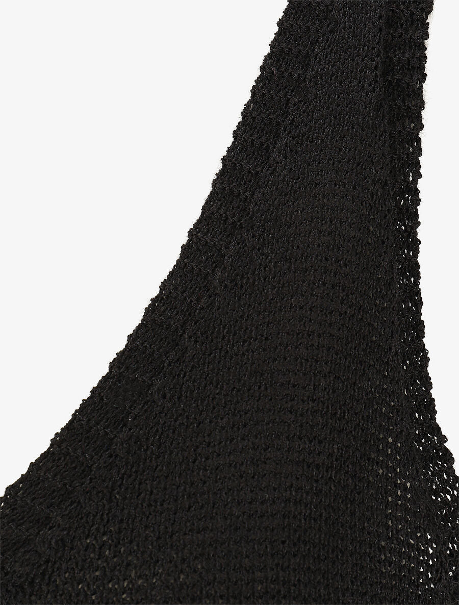 Débardeur en maille à col V - Noir - 3