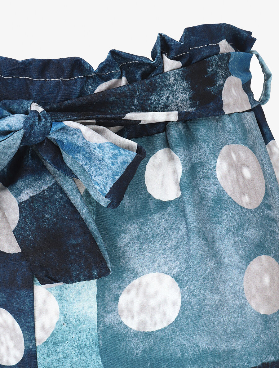 Pantalon fluide à imprimé cercles - Marine - 3