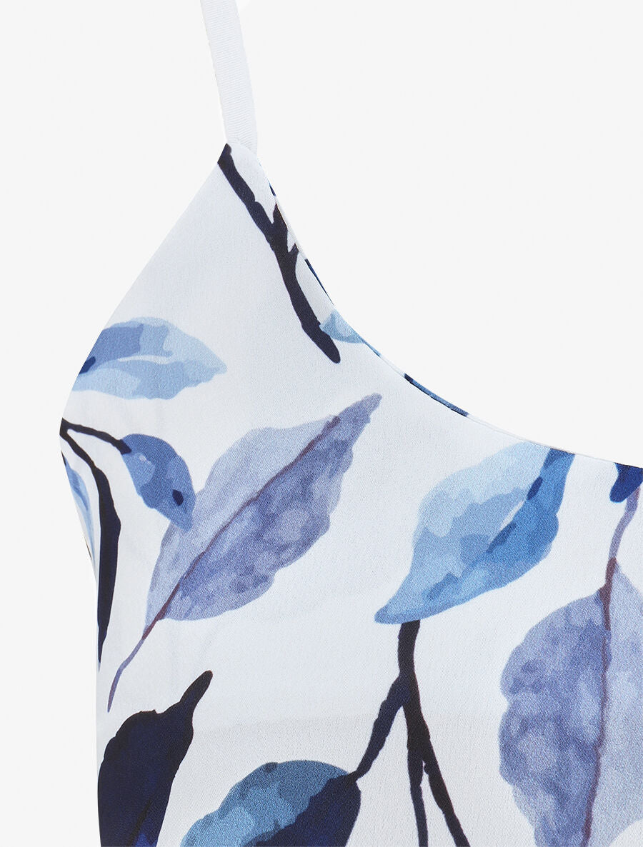 Body style caraco imprimé feuilles - Marine - 3