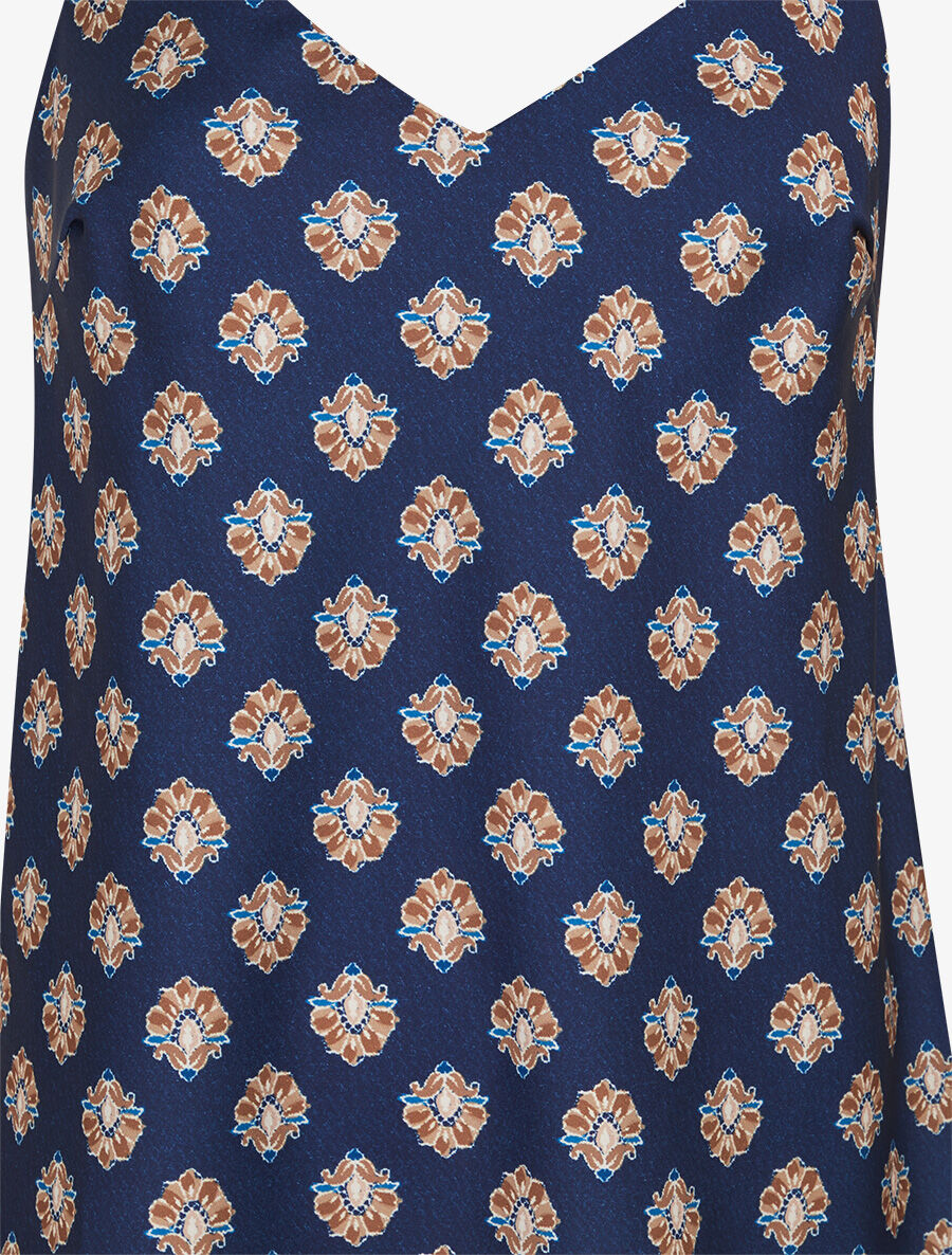 Caraco satiné imprimé jacquard - Marine - 3