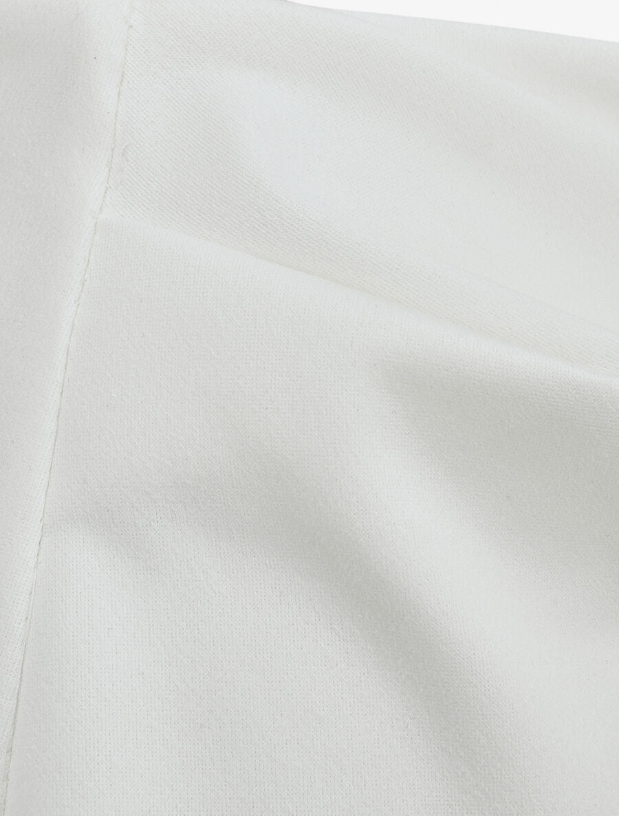 Jupe courte en suédine effet drapé - Blanc - 3