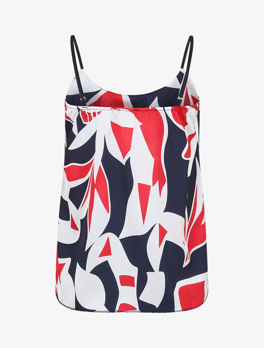 Caraco satiné imprimé floral - Marine - 2