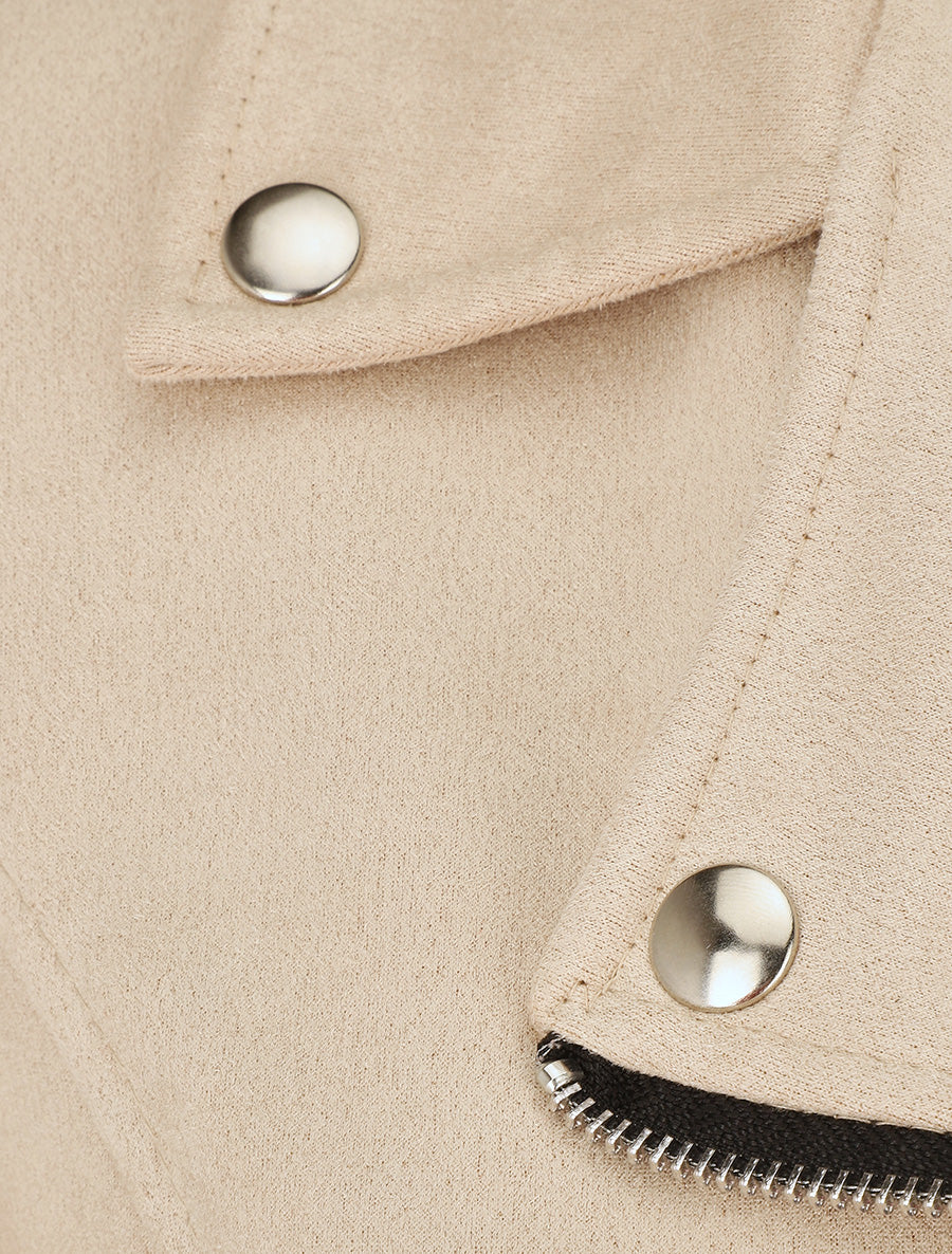 Suède jasje in perfecto stijl - Beige